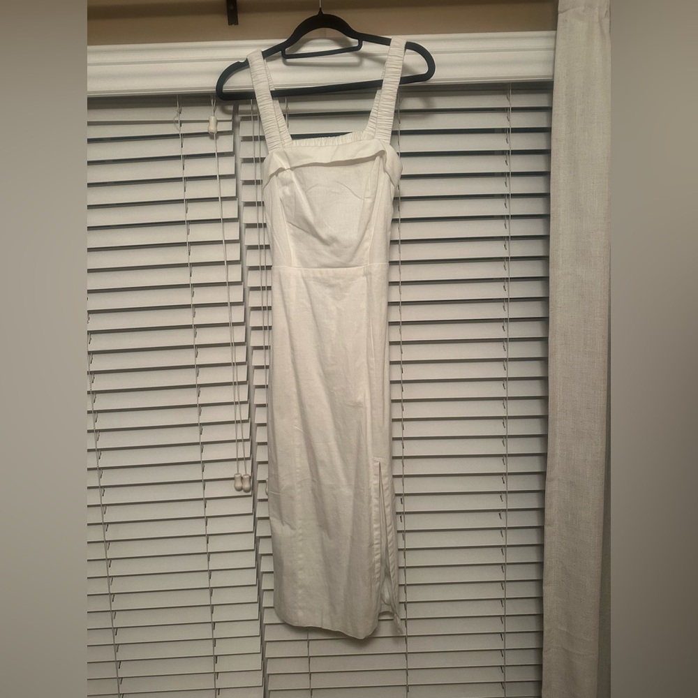 White Midi Dress with Cutout Back